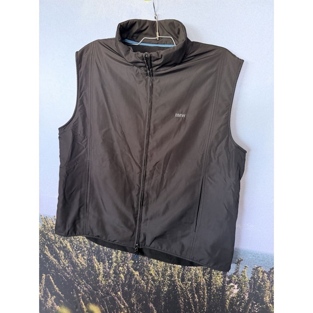 BMW Lifestyle Vest Large Black Blue Fleeced Lined